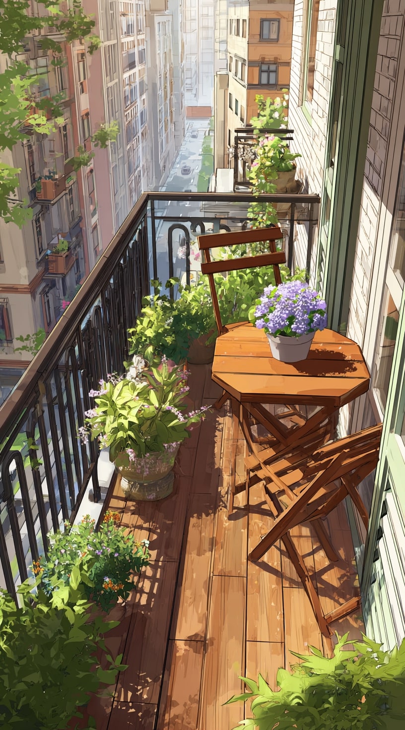 13. Tropical Lounge Balcony Garden