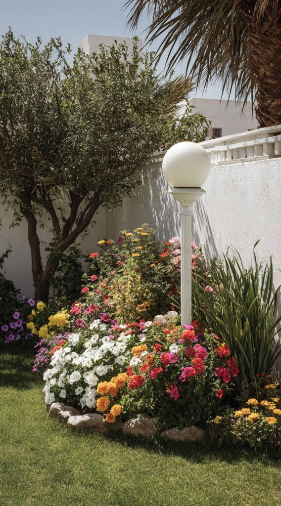 2. Color Burst Flower Bed in the Corner

