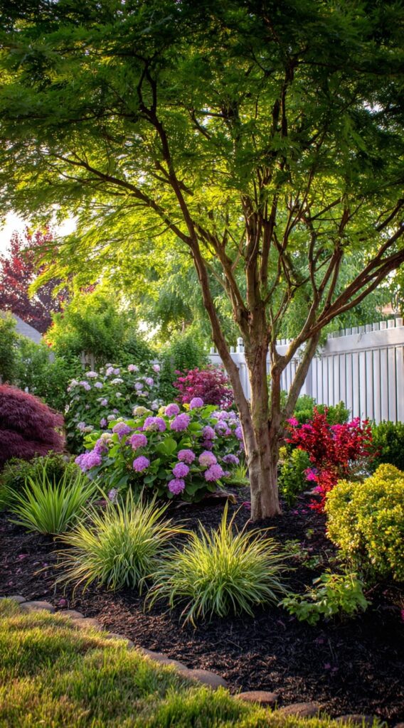 3. Layered Shade Garden with Hydrangeas