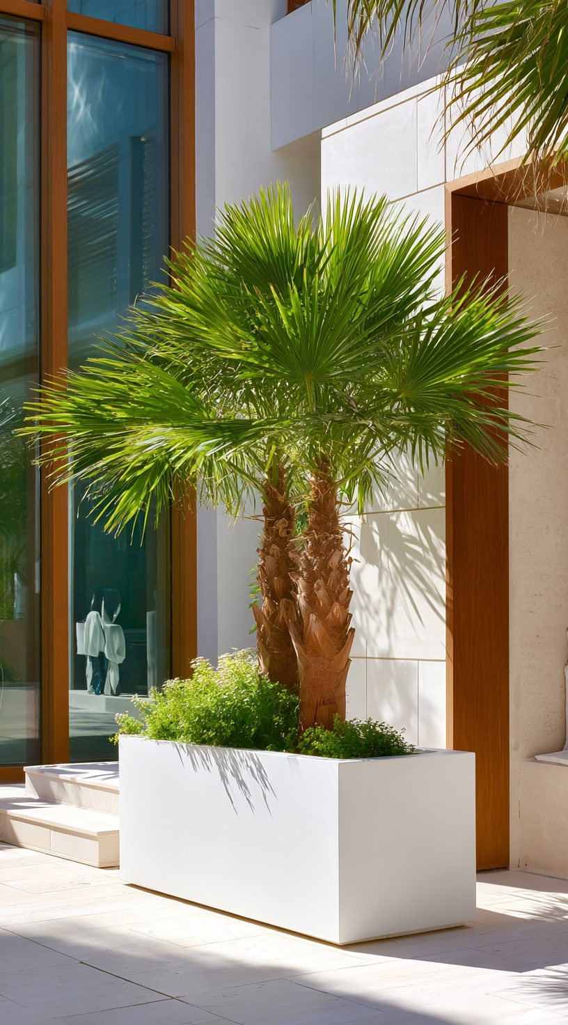 Minimalist Palm Planter for Urban Tropics