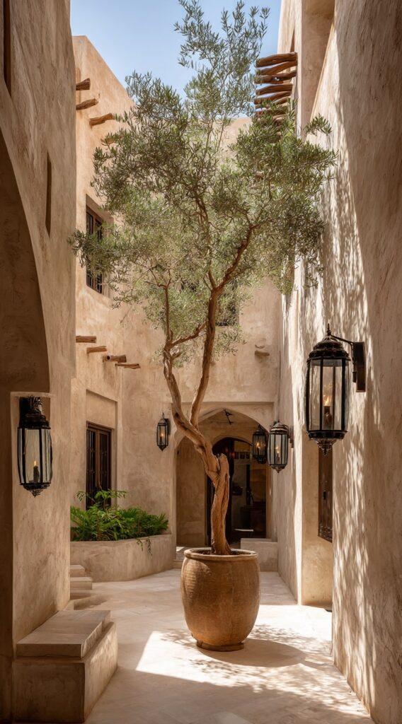 Courtyard Olive Tree in Clay Planter

