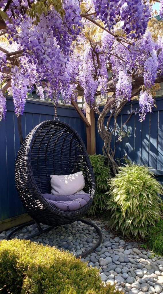 16. Wisteria Wonderland with Hanging Chair

