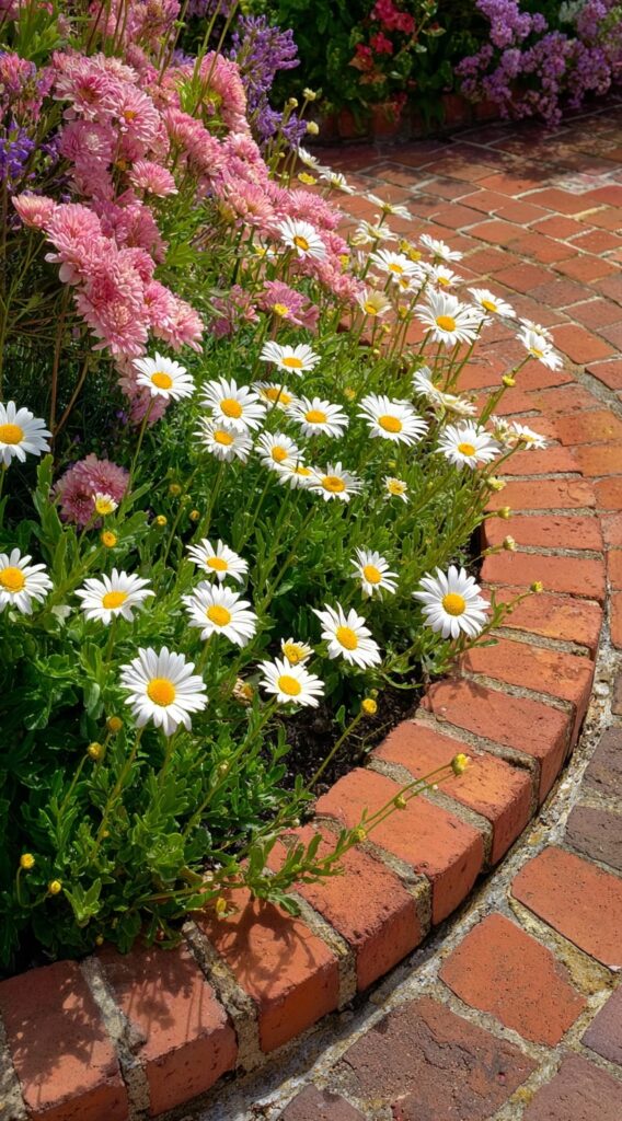 Classic Brick Edging for a Timeless Flower Border