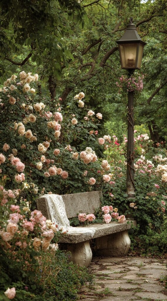 Storybook Rose Garden Bench

