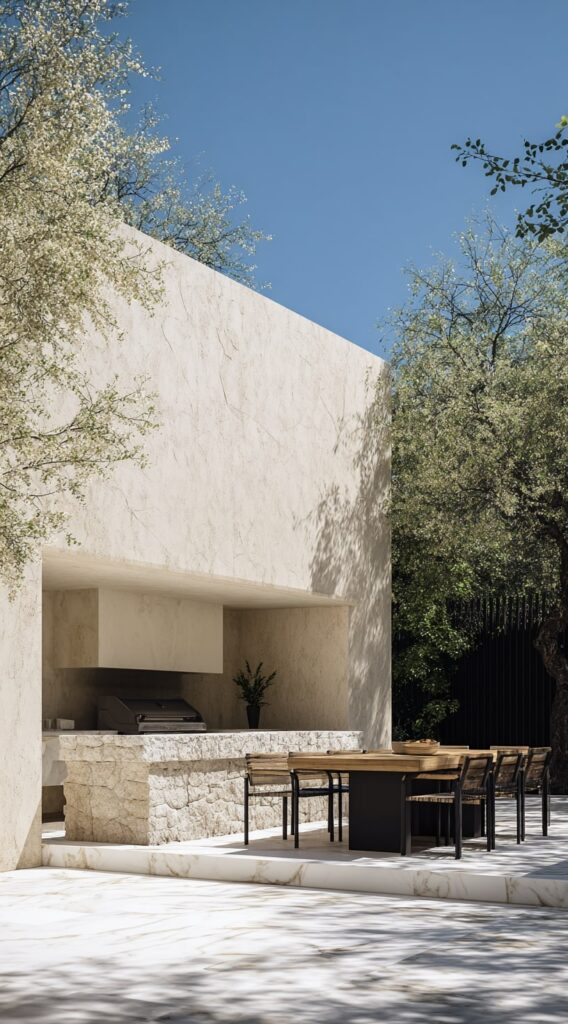 Modern Outdoor Kitchen and Dining Oasis

