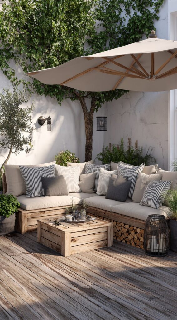 Shaded Corner Lounge with Natural Touches

