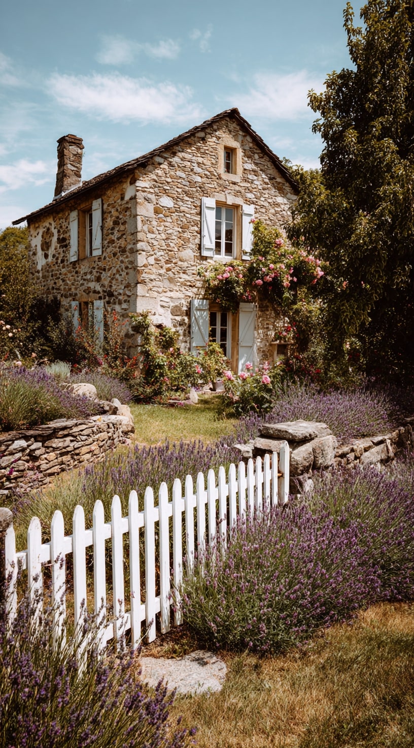 16. Country Cottage Driveway with Lavender Borders