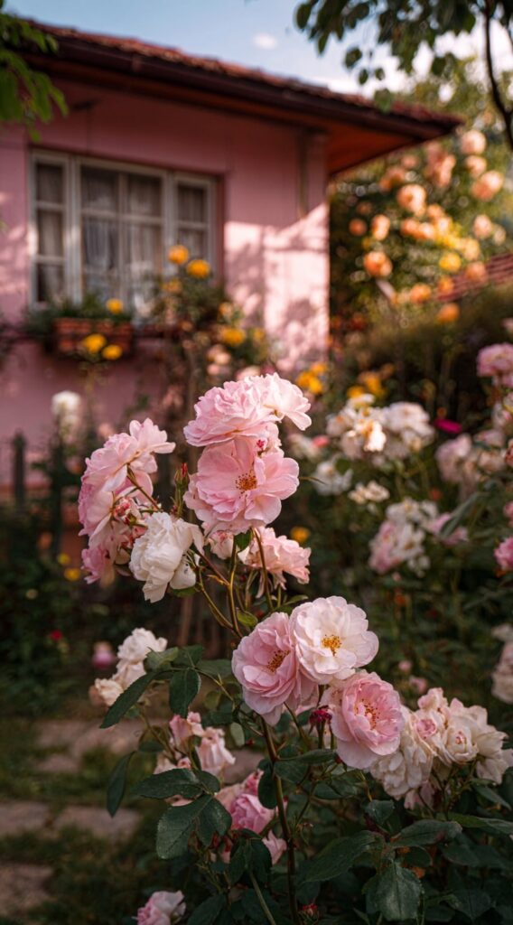 Charming Cottage Rose Front Yard

