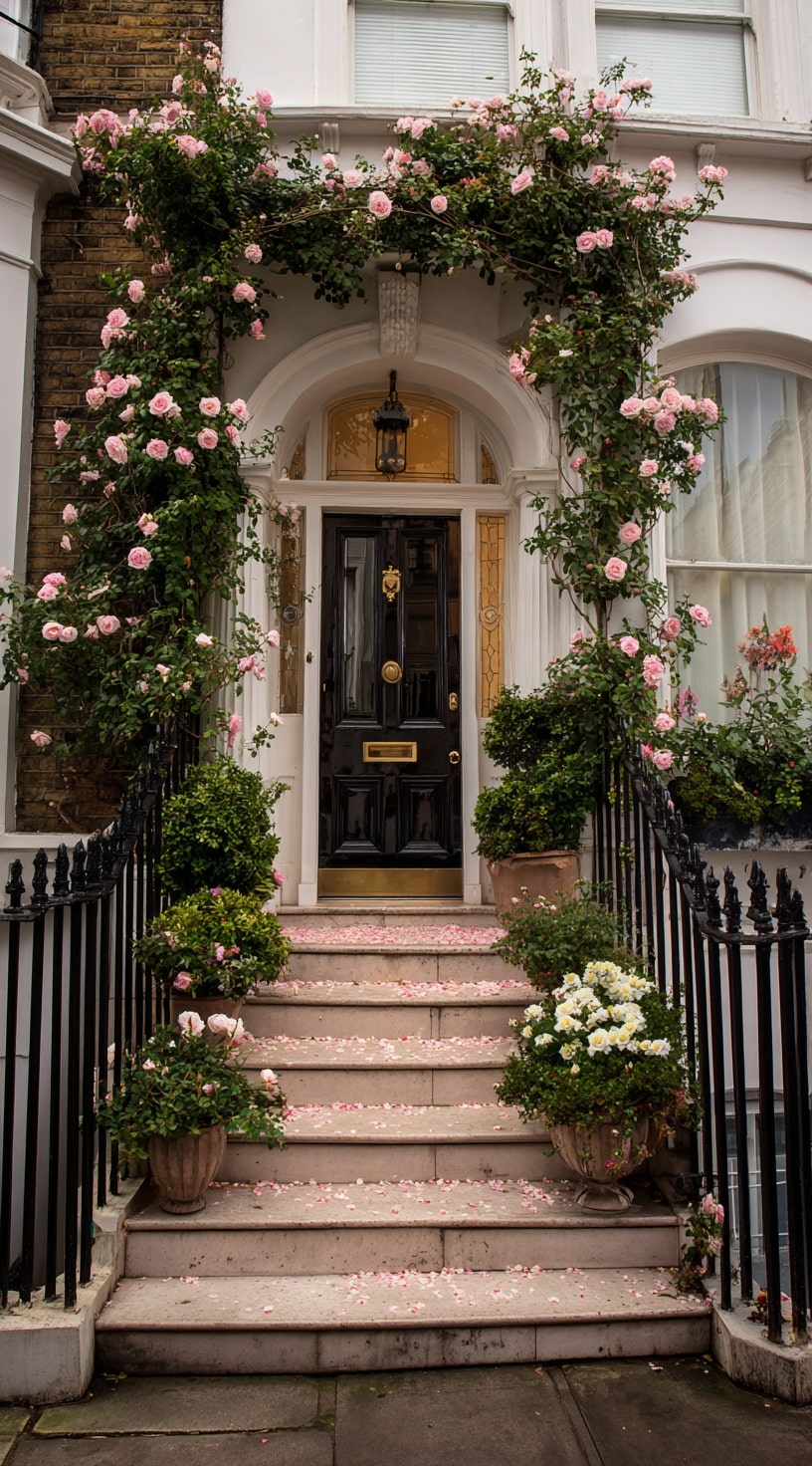Elegant Rose-Clad Entryway