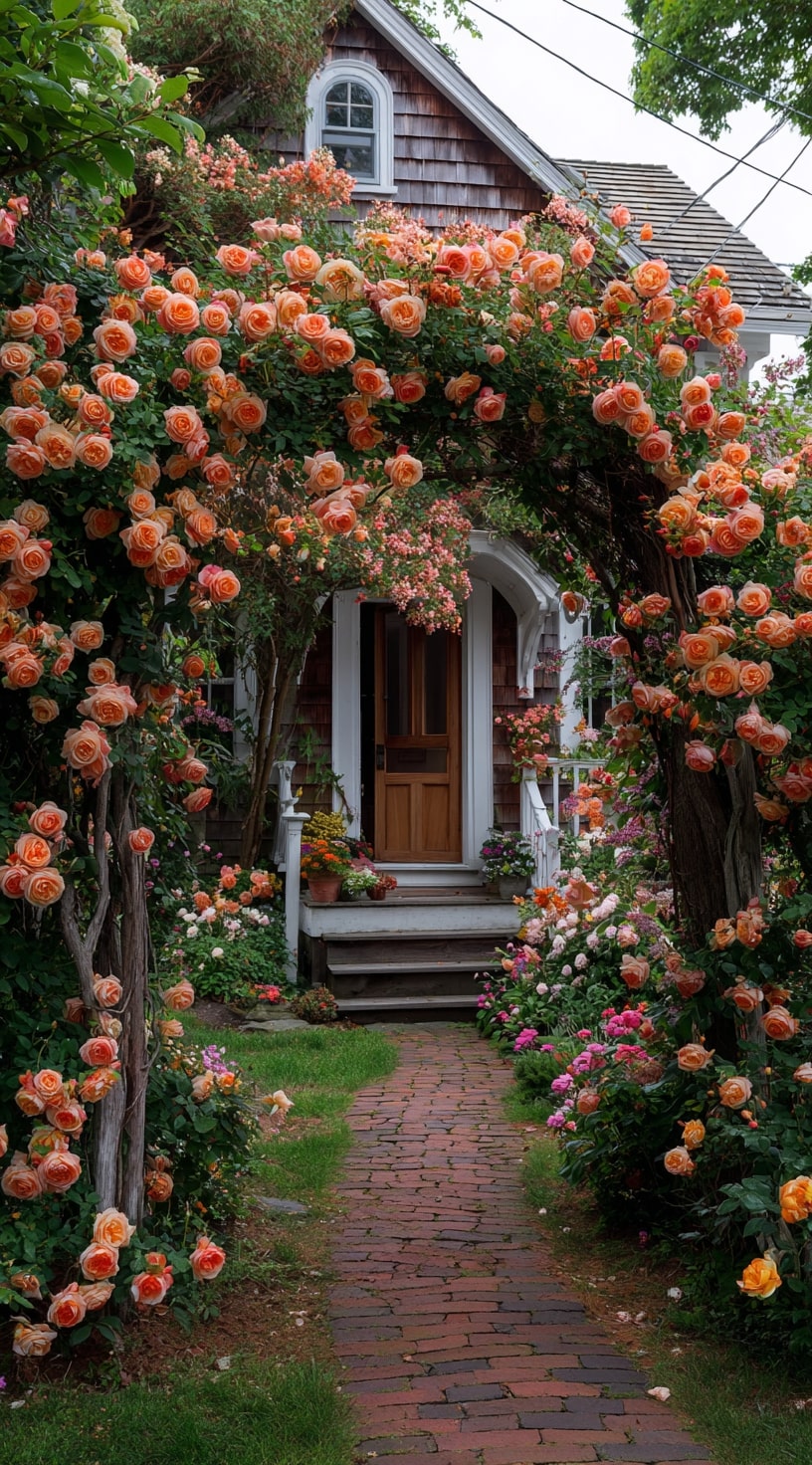 Welcoming Rose Archway Entry