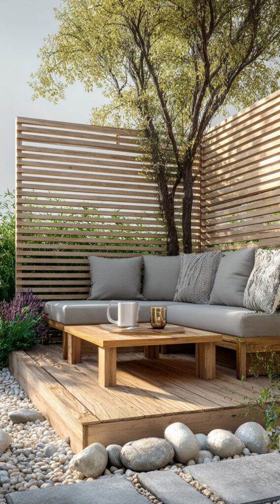 11. Zen-Inspired Corner Lounge Deck

